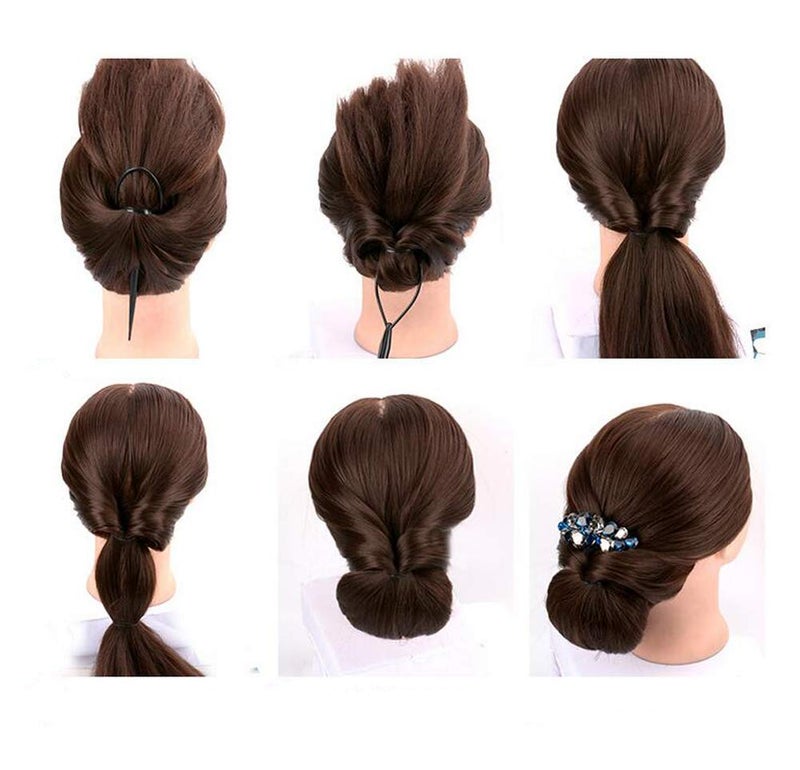 UPSTORE 10PCS(5 Large + 5 Small) Tail Hair Styling Kit Plastic Magic Hair Braider Ponytail Maker Clip Tool Simple DIY Hair Styling Accessories Hair Pull Needle Hair Pins(Color Random) - Image 5